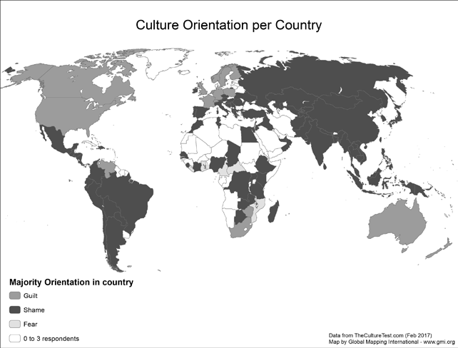 Cultural Orientation per Country (BW)